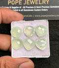 Natural Prehnite Gemstone Checker Cut Heart Shape Cabochon Amazing & High Quality Loose Gemstones For Jewelry Making 12 MM Size 6 Pcs V3470