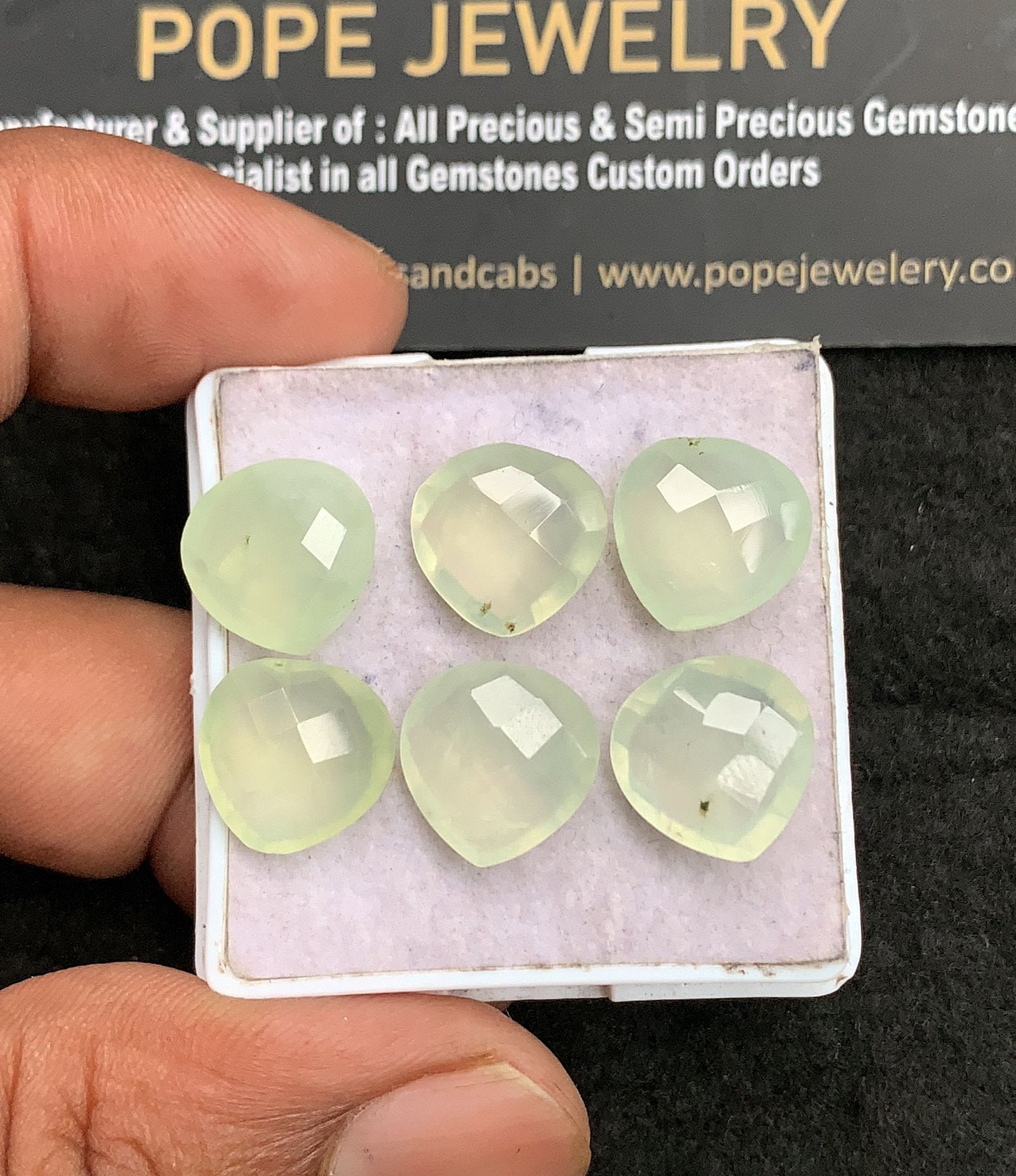 Natural Prehnite Gemstone Checker Cut Heart Shape Cabochon Amazing & High Quality Loose Gemstones For Jewelry Making 12 MM Size 6 Pcs V3470
