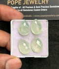 Natural Prehnite Gemstone Checker Cut Pear Shape Cabochon Amazing & High Quality Loose Gemstones For Jewelry Making 16 MM Size 4 Pcs V3471