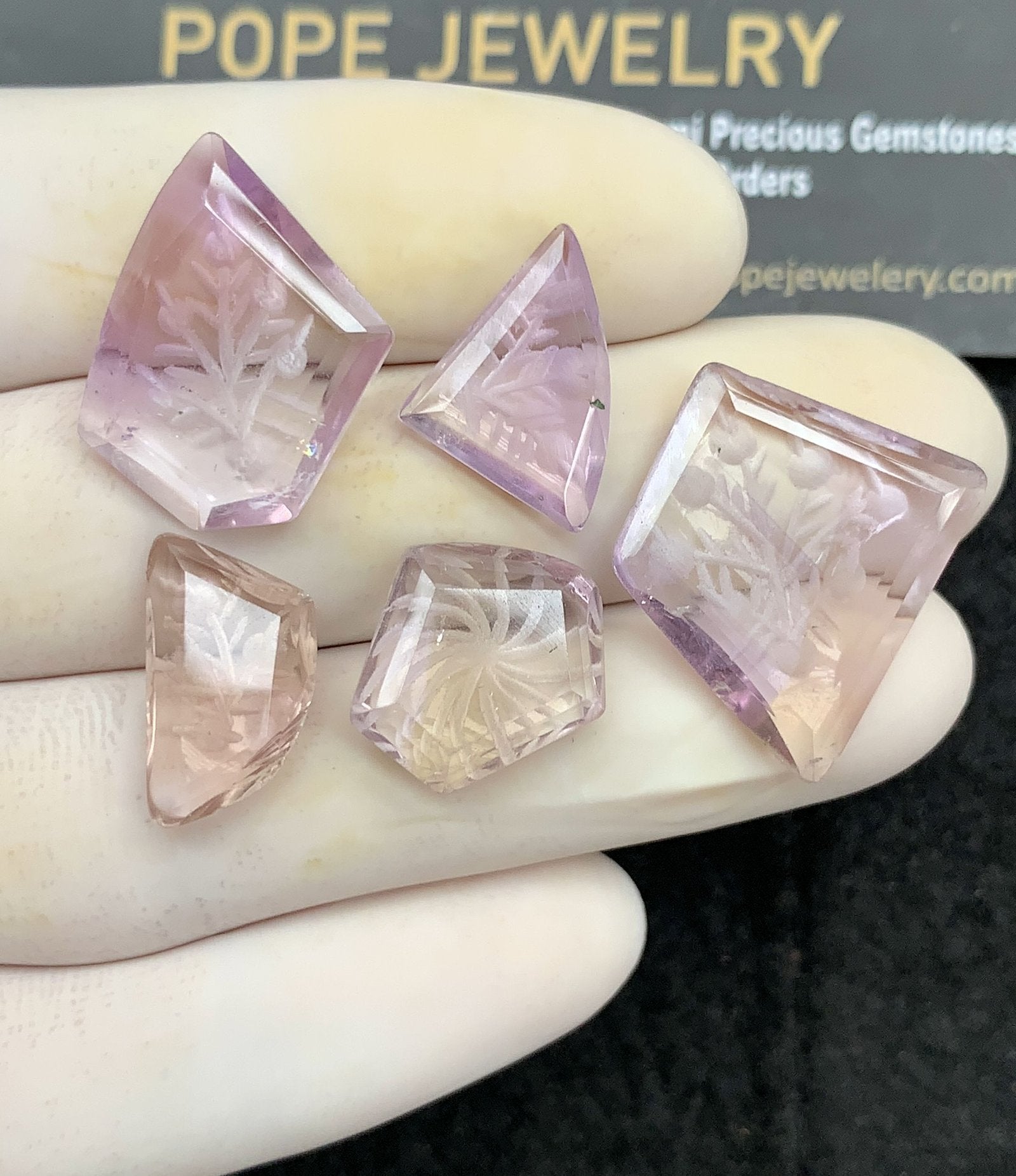 Natural Amethyst Gemstone Hand Carved Fancy Cabochon High Quality Loose Gemstones For Jewelry Making 15-25 MM Size 5 Pcs SM24594