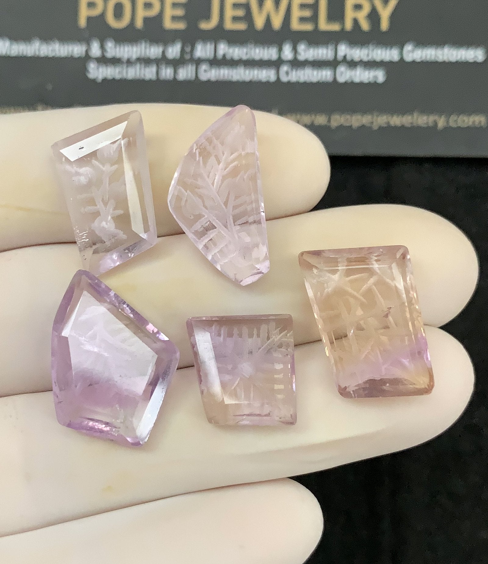 Natural Amethyst Gemstone Hand Carved Fancy Cabochon High Quality Loose Gemstones For Jewelry Making 16-21 MM Size 5 Pcs SM24595
