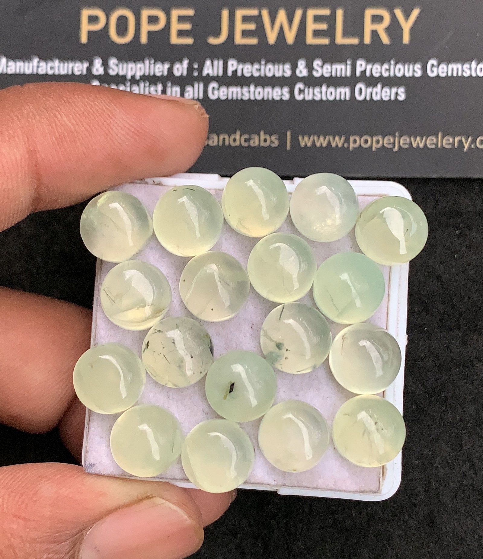 Natural Prehnite Gemstone Smooth Round Shape Cabochon Amazing & High Quality Loose Gemstones For Jewelry Making 9 MM Size 18 Pcs V3476