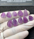 Natural Amethyst Gemstone Hand Carved Leaf Shape Cabochon High Quality Loose Gemstones For Jewelry Making 11-16 MM Size 10 Pcs V2775