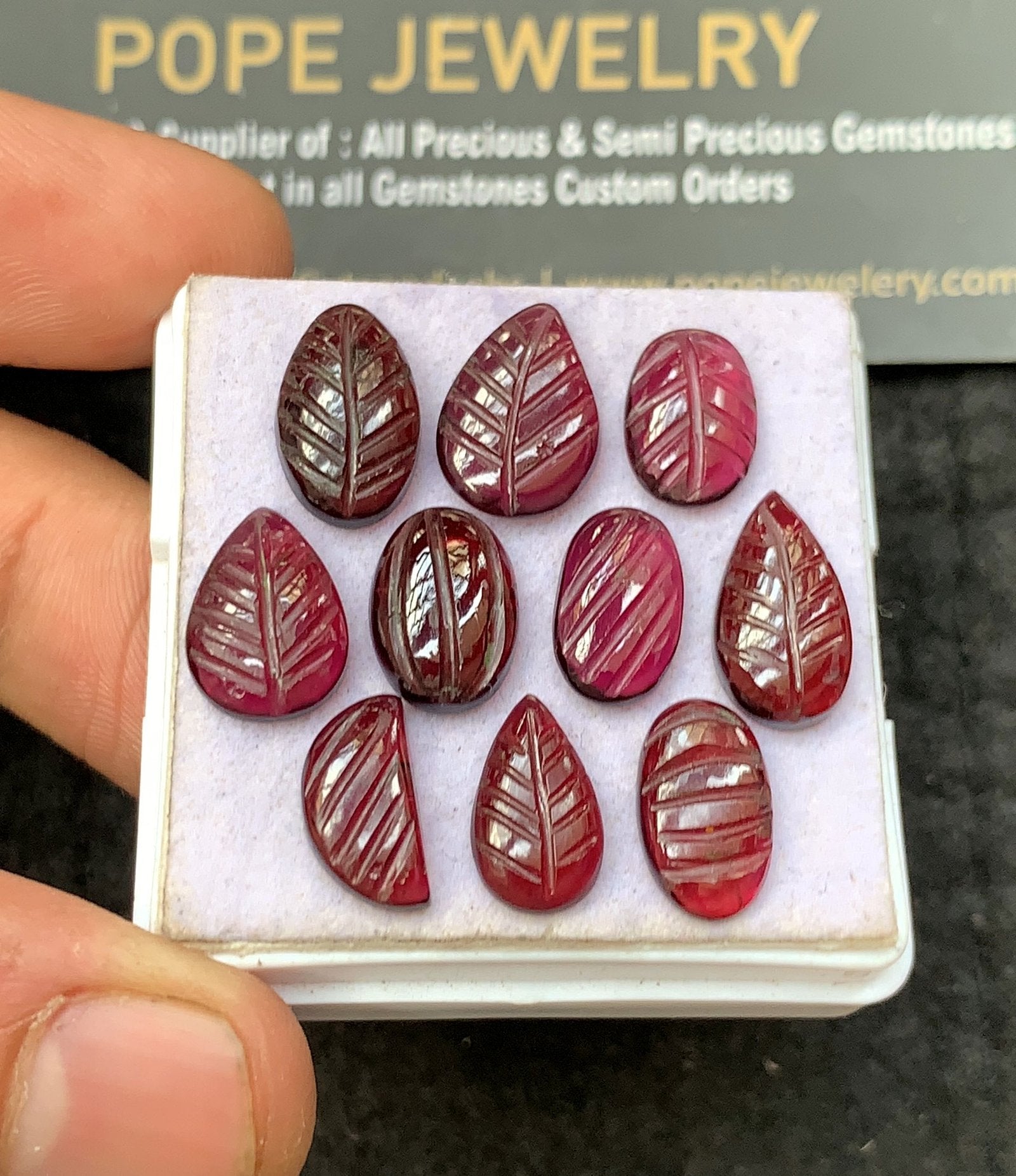 Natural Garnet Gemstone Hand Carved Mix Shape Cabochon High Quality Loose Gemstones For Jewelry Making 11-13 MM Size 10 Pcs SM24617