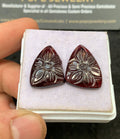 Natural Garnet Gemstone Hand Carved Fancy Shape Cabochon High Quality Loose Gemstones For Jewelry Making 15x20 MM Size 1 Pair SM24625