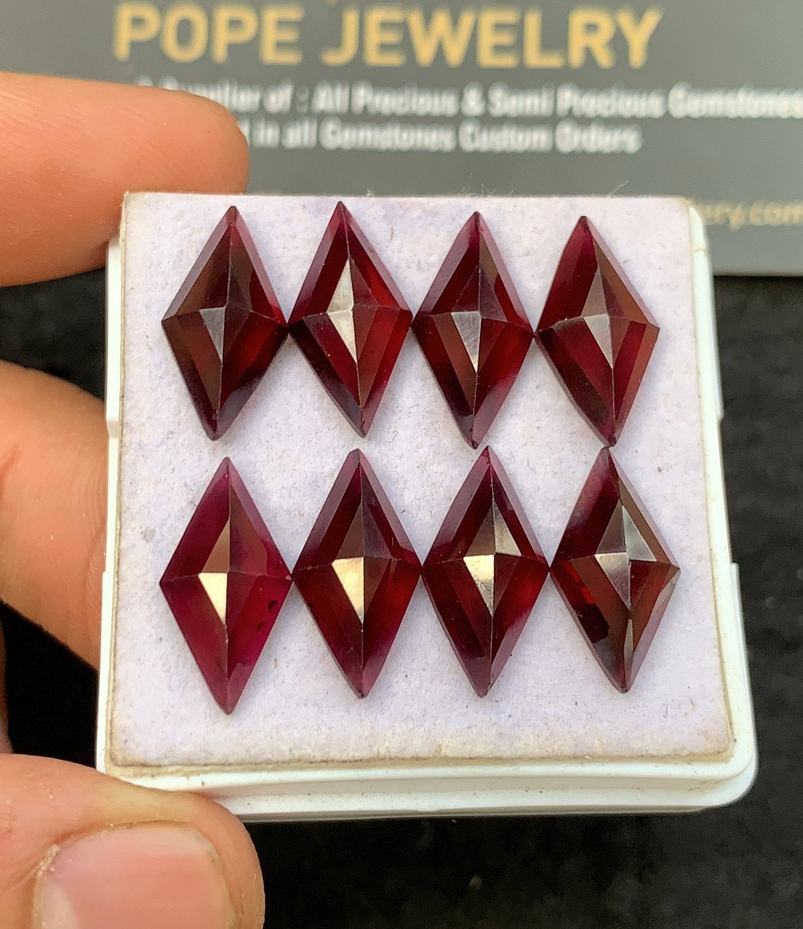 Natural Garnet Gemstone Step Cut Fancy Shape Cabochon High Quality Loose Gemstones For Jewelry Making 8x16 MM Size 8 Pcs SM24630