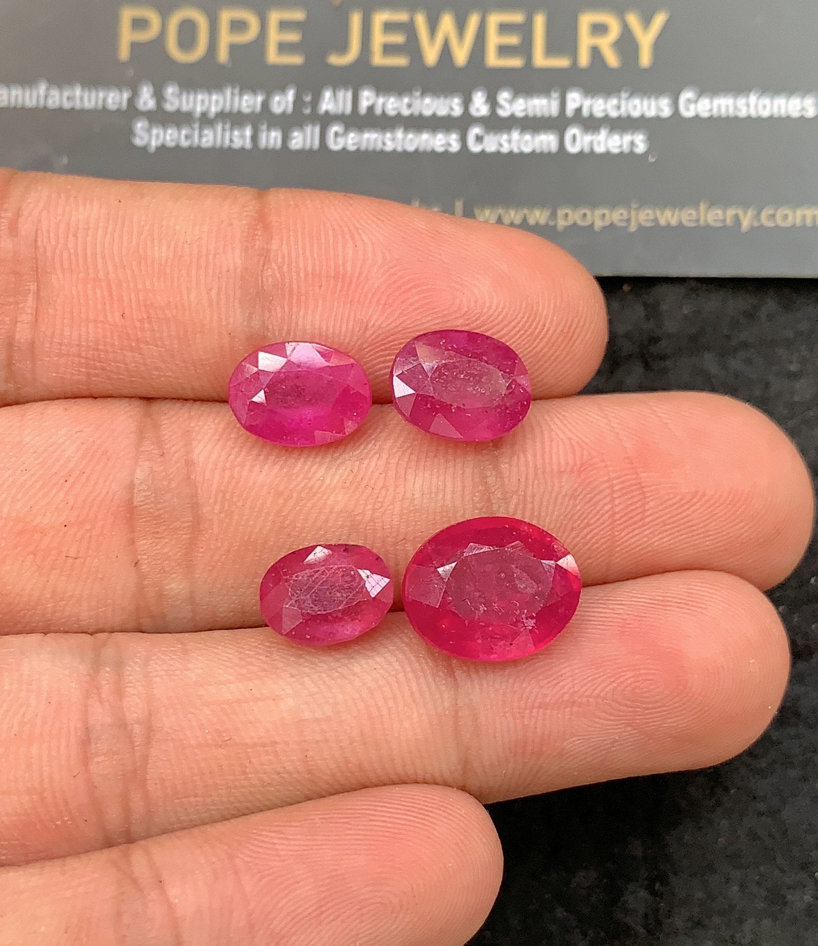 Natural Thailand Pink Sapphire Gemstone Faceted Cut Oval Shape High Quality Loose Gemstones For Jewelry Making 9-13 MM Size 4 Pcs SM24632