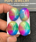Natural Multi Color Agate Gemstone Smooth Oval Shape Cabochon High Quality Loose Gemstones For Jewelry Making 24-26 MM Size 4 Pcs V3513