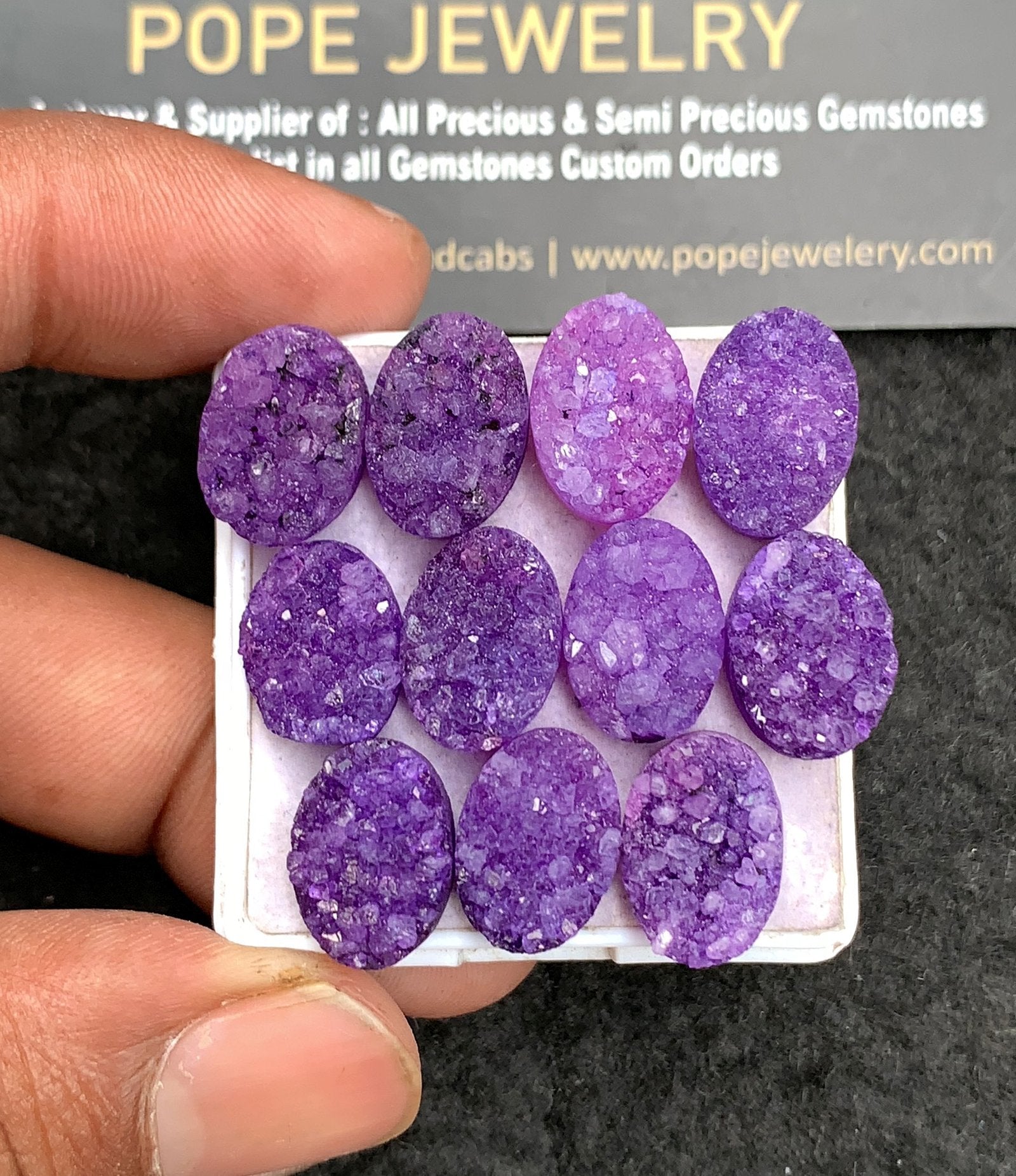 Natural Purple Agate Gemstone Smooth Oval Shape Cabochon High Quality Loose Gemstones For Jewelry Making 14x10 MM Size 11 Pcs V3514