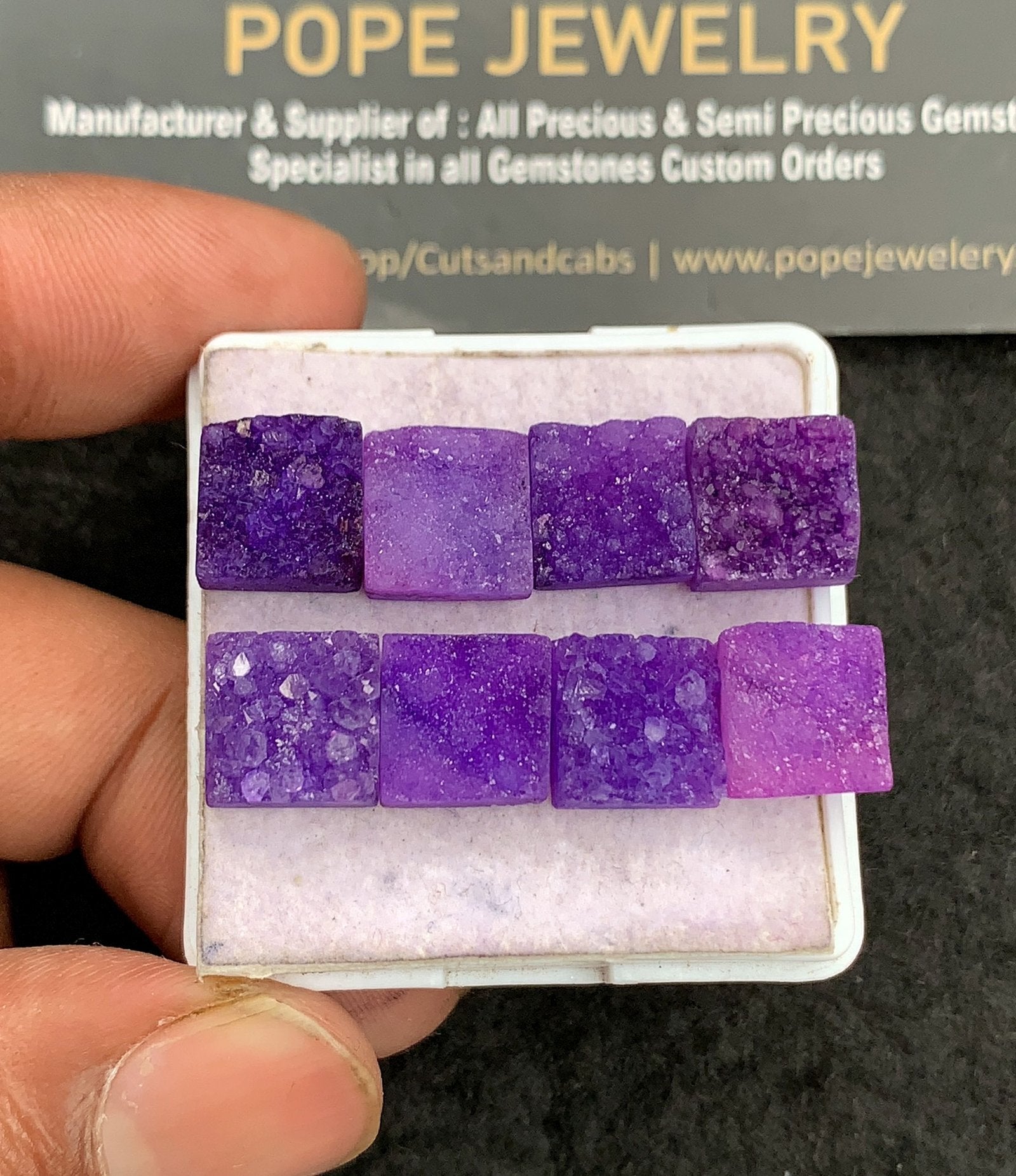 Natural Purple Agate Gemstone Smooth Cushion Shape Cabochon High Quality Loose Gemstones For Jewelry Making 10 MM Size 8 Pcs V3516