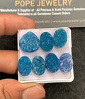 Natural Blue Agate Gemstone Smooth Mix Shape Cabochon High Quality Loose Gemstones For Jewelry Making 14-15 MM Size 7 Pcs V3520