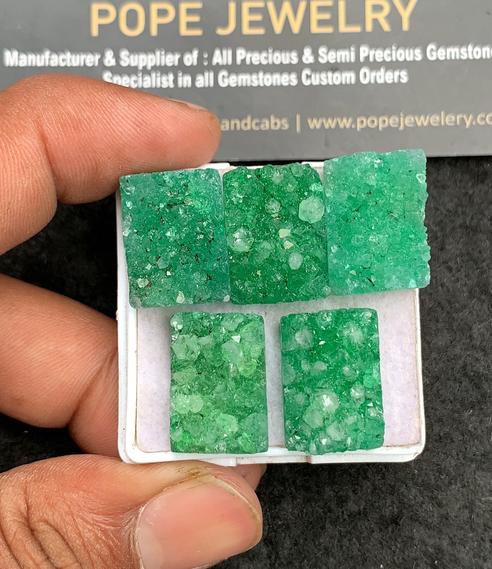 Natural Green Agate Gemstone Smooth Rectangle Shape Cabochon High Quality Loose Gemstones For Jewelry Making 18x13 MM Size 5 Pcs V3521