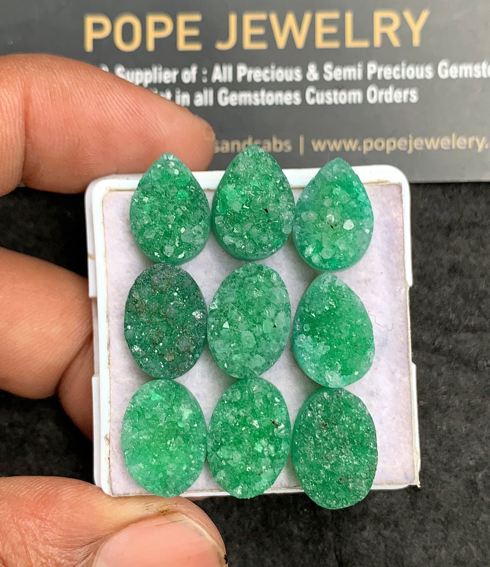 Natural Green Agate Gemstone Smooth Mix Shape Cabochon High Quality Loose Gemstones For Jewelry Making 14x10 MM Size 9 Pcs V3525