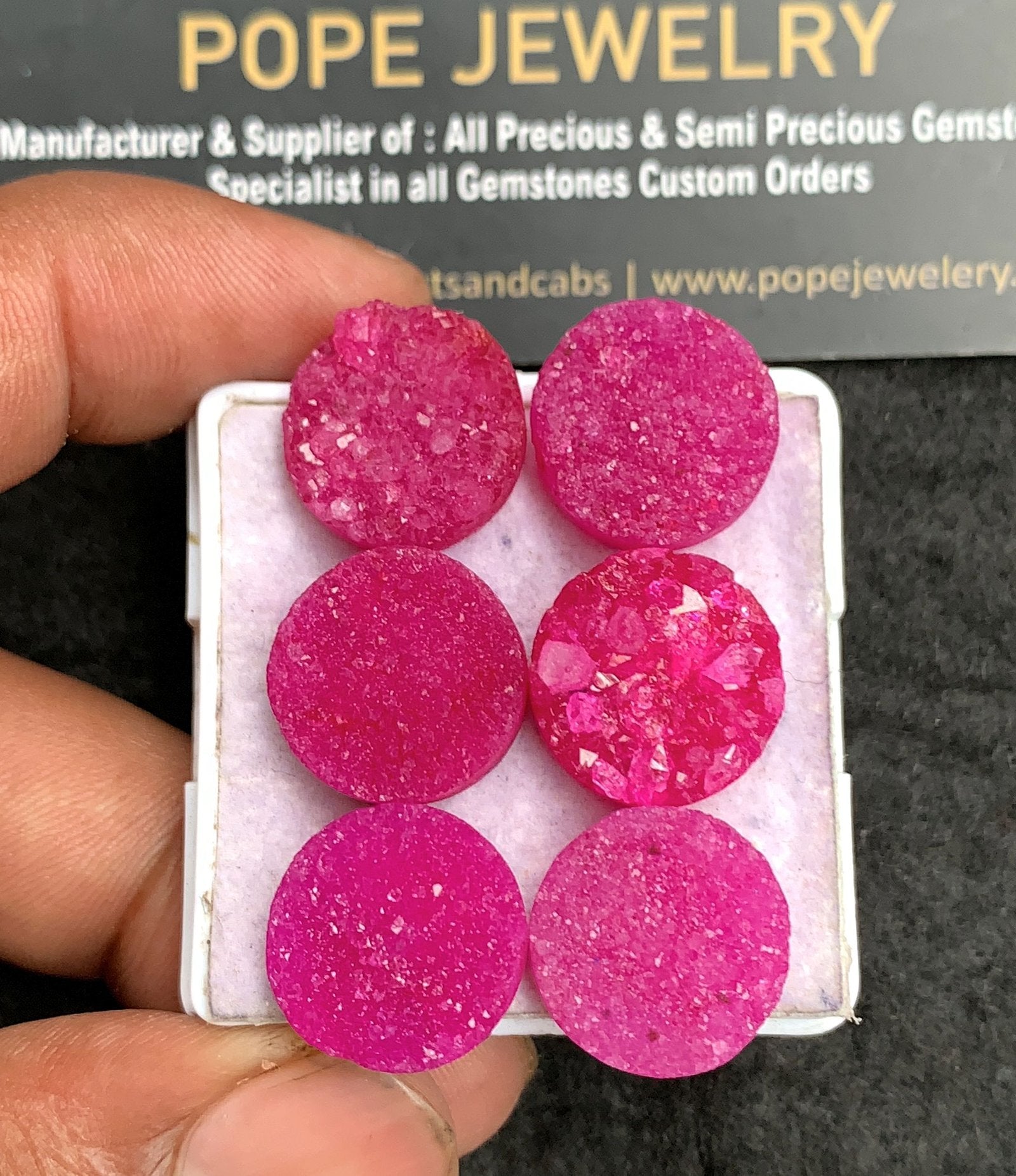 Natural Pink Agate Gemstone Smooth Round Shape Cabochon High Quality Loose Gemstones For Jewelry Making 15 MM Size 6 Pcs V3527