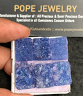 Natural Blue Agate Gemstone Smooth Rectangle Shape Cabochon High Quality Loose Gemstones For Jewelry Making 16-19 MM Size 6 Pcs V3532