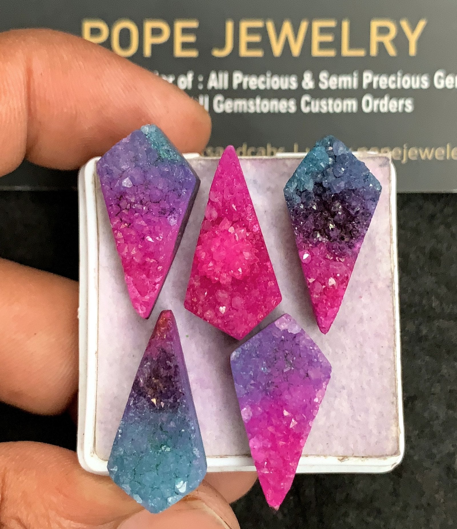 Natural Multi Color Agate Gemstone Smooth Fancy Shape Cabochon High Quality Loose Gemstones For Jewelry Making 24-25 MM Size 5 Pcs V3533