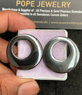 Natural Gun Metal Gemstone Smooth Round Shape Cabochon High Quality Loose Gemstones For Jewelry Making 29-30 MM Size 2 Pcs V3534
