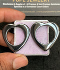Natural Gun Metal Gemstone Smooth Heart Shape Cabochon High Quality Loose Gemstones For Jewelry Making 33 MM Size 2 Pcs V3537