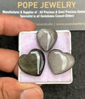 Natural Golden Obsidian Gemstone Smooth Heart Shape Cabochon High Quality Loose Gemstones For Jewelry Making 18-20 MM Size 3 Pcs V3553