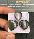 Natural Golden Obsidian Gemstone Smooth Heart Shape Cabochon High Quality Loose Gemstones For Jewelry Making 18-21 MM Size 3 Pcs V3554