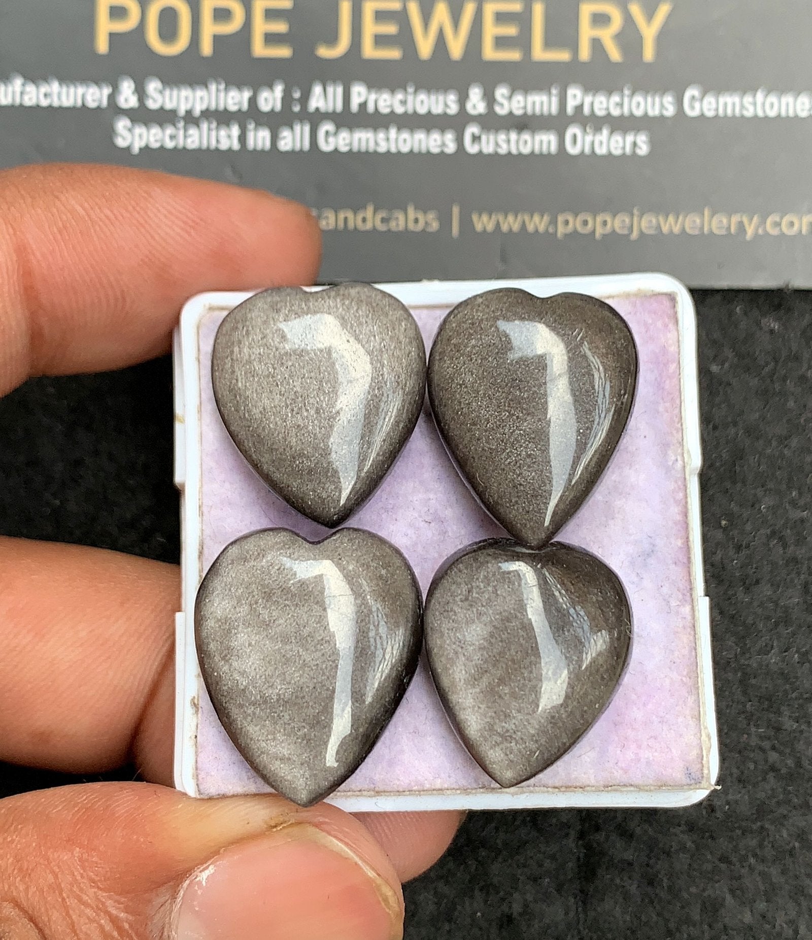 Natural Golden Obsidian Gemstone Smooth Heart Shape Cabochon High Quality Loose Gemstones For Jewelry Making 18-20 MM Size 4 Pcs V3555