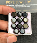 Natural Golden Obsidian Gemstone Step Cut Hexagon Shape Cabochon High Quality Loose Gemstones For Jewelry Making 10 MM Size 11 Pcs V3561