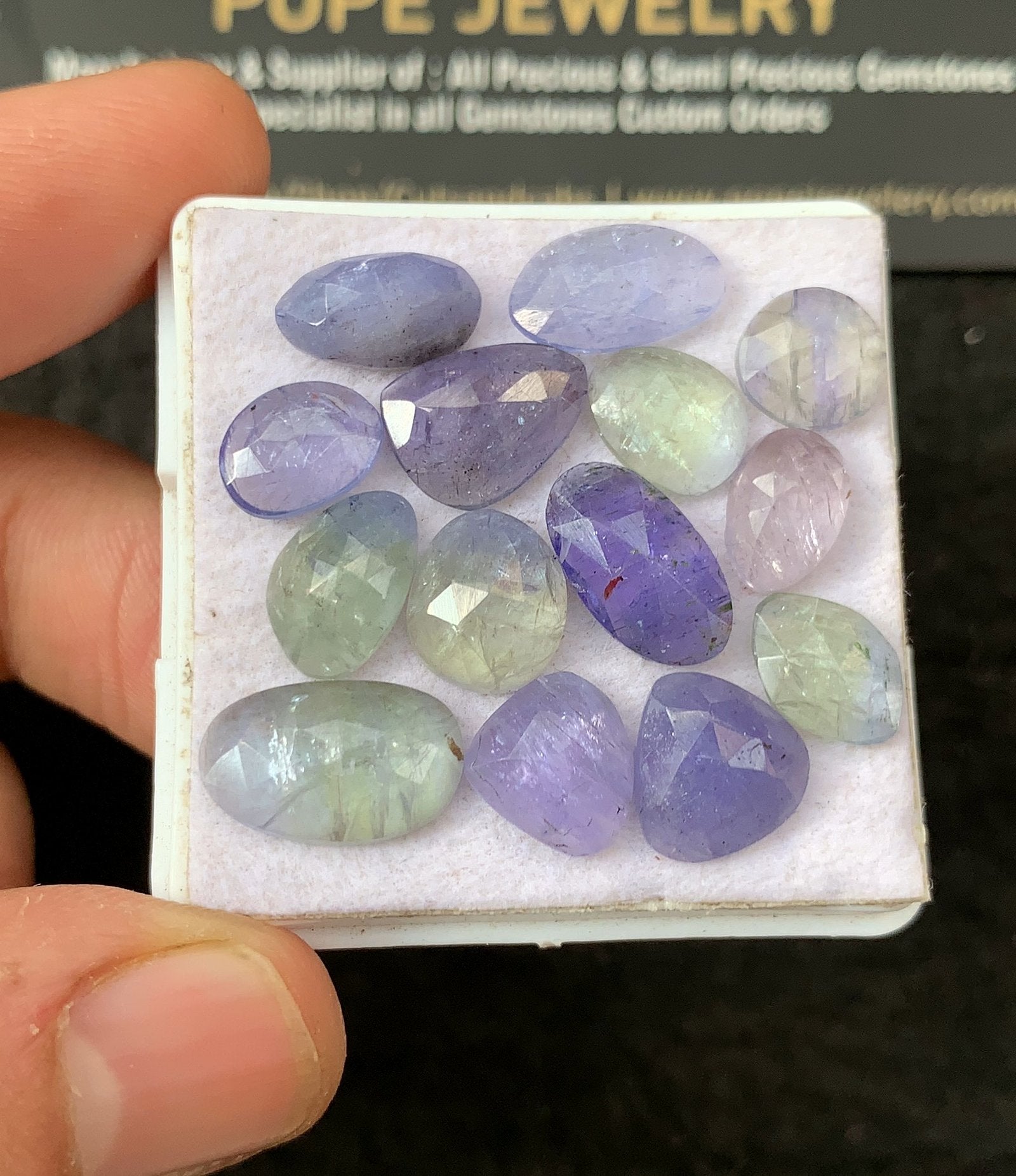Natural Tanzanite Gemstone Rose Cut Fancy Shape Cabochon High Quality Loose Gemstones For Jewelry Making 8-13 MM Size 14 Pcs SM24659