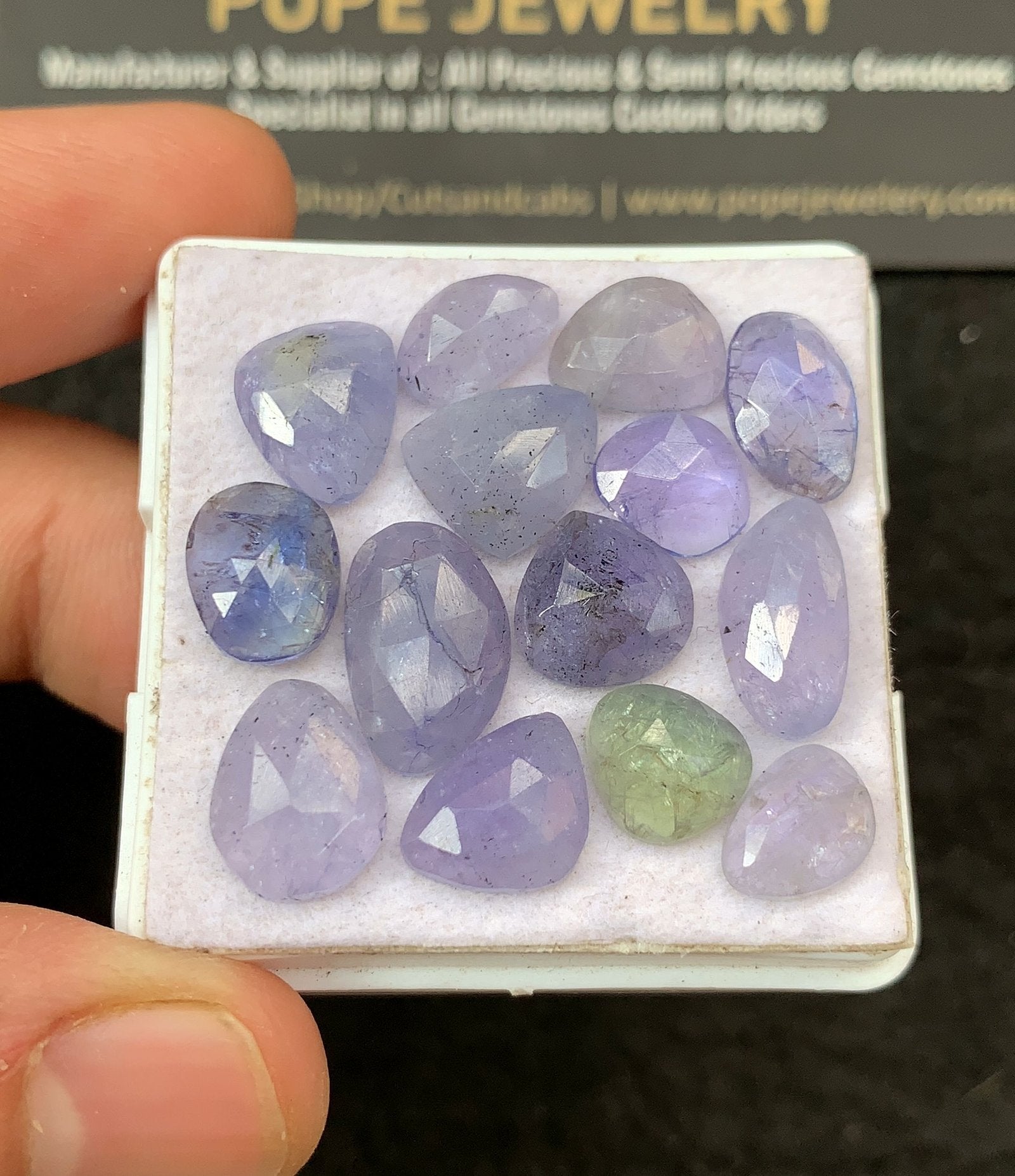 Natural Tanzanite Gemstone Rose Cut Fancy Shape Cabochon High Quality Loose Gemstones For Jewelry Making 8-13 MM Size 14 Pcs SM24660