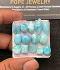 Natural Larimar Gemstone Smooth Mix Shape Cabochon High Quality Loose Gemstones For Jewelry Making 9-17 MM Size 14 Pcs V3566