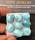 Natural Larimar Gemstone Smooth Mix Shape Cabochon High Quality Loose Gemstones For Jewelry Making 14-18 MM Size 8 Pcs V3571