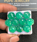 Natural Green Onyx Gemstone Rose Cut Hexagon Shape Cabochon High Quality Loose Gemstones For Jewelry Making 12 MM Size 10 Pcs V3574