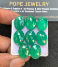 Natural Green Onyx Gemstone Rose Cut Oval Shape Cabochon High Quality Loose Gemstones For Jewelry Making 16x12 MM Size 8 Pcs V3581