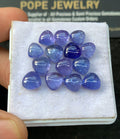 Natural Tanzanite Gemstone Smooth Trillion Shape Cabochon High Quality Loose Gemstones For Jewelry Making 6-7 MM Size 14 Pcs SM24671