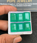 Natural Green Onyx Gemstone Step Cut Rectangle Shape Cabochon High Quality Loose Gemstones For Jewelry Making 15-16 MM Size 6 Pcs V3584
