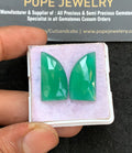Natural Green Onyx Gemstone Rose Cut Fancy Shape Cabochon High Quality Loose Gemstones For Jewelry Making 24x13 MM Size 1 Pair V3585