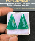Natural Green Onyx Gemstone Rose Cut Fancy Shape Cabochon High Quality Loose Gemstones For Jewelry Making 28x20 MM Size 1 Pair V3586