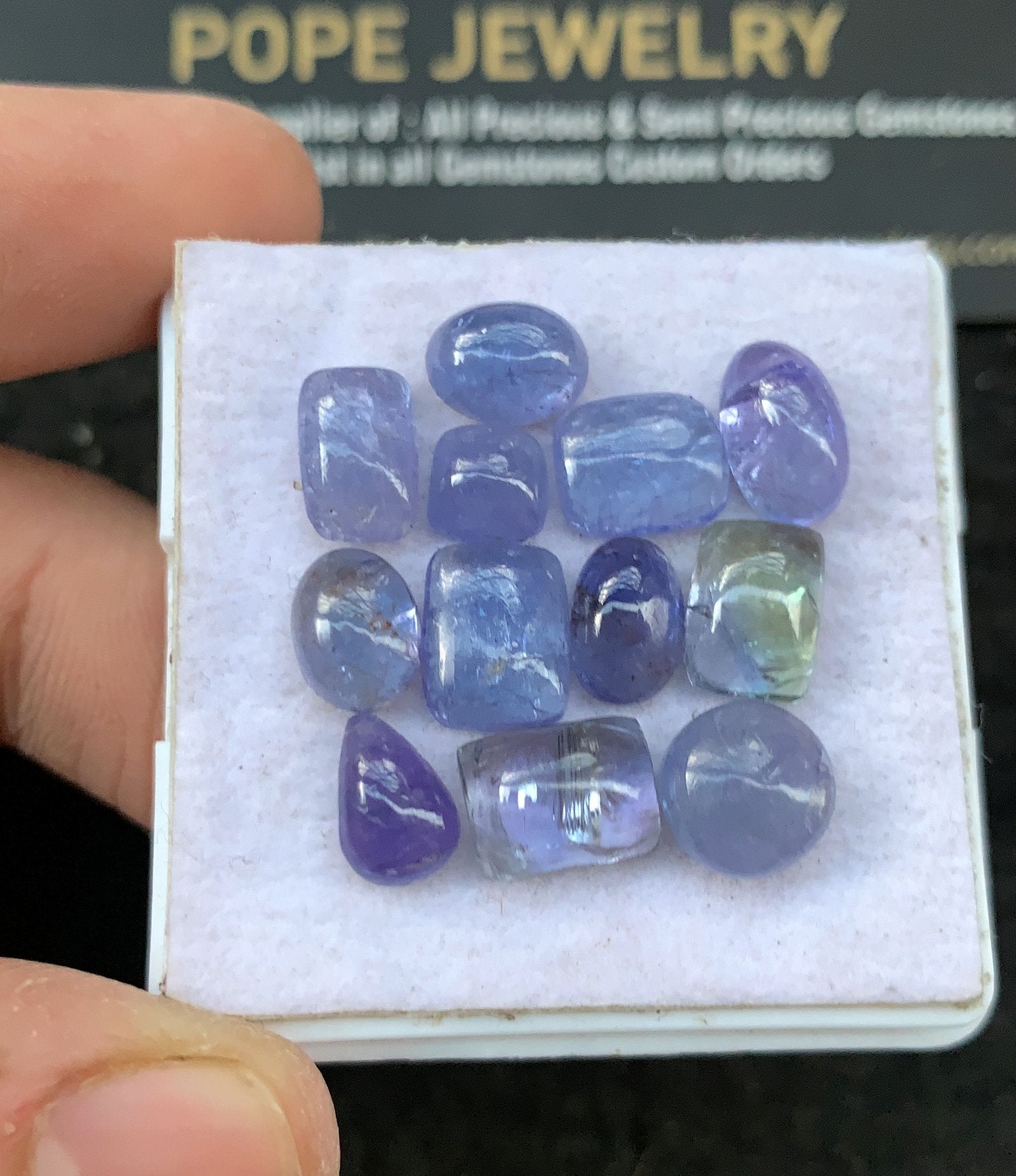 Natural Tanzanite Gemstone Smooth Mix Shape Cabochon High Quality Loose Gemstones For Jewelry Making 6-9 MM Size 12 Pcs SM24679