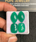 Natural Green Onyx Gemstone Rose Cut Mix Shape Cabochon High Quality Loose Gemstones For Jewelry Making 16-21 MM Size 2 Pair V3591