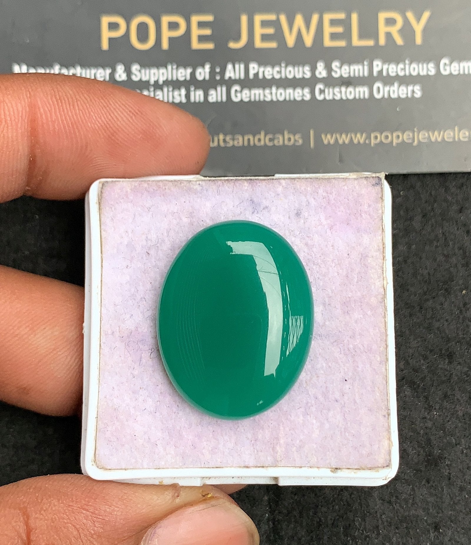 Natural Green Onyx Gemstone Smooth Oval Shape Cabochon High Quality Loose Gemstones For Jewelry Making 26x10x6 MM Size V3600
