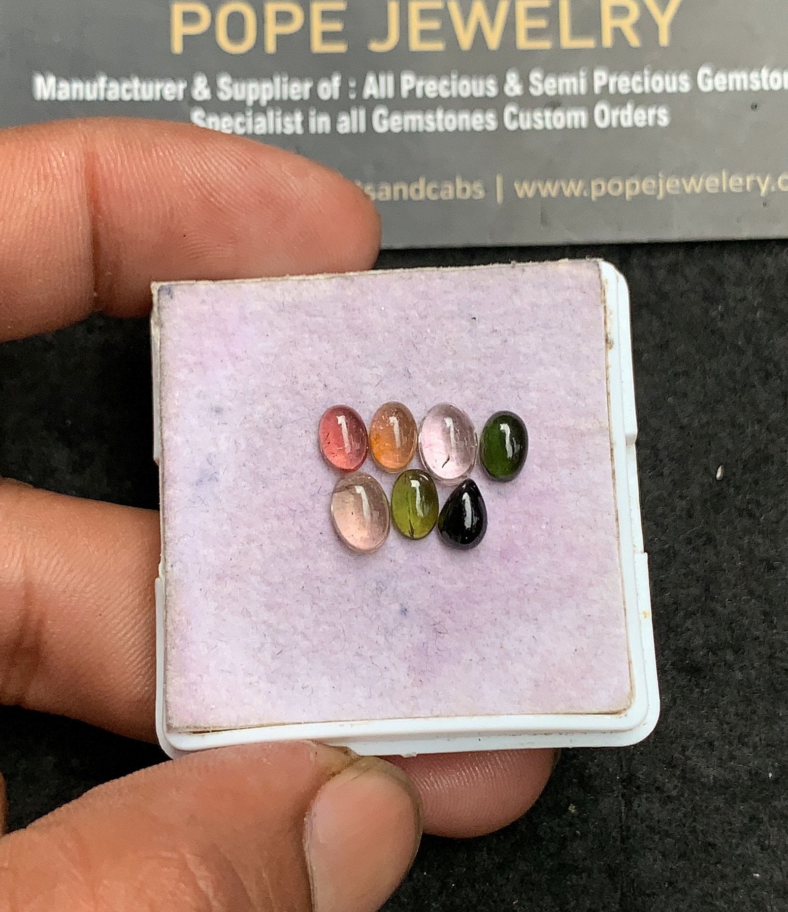 Natural Tourmaline Gemstone Smooth Mix Shape Cabochon High Quality Loose Gemstones For Jewelry Making 6-7 MM Size 7 Pcs V3602