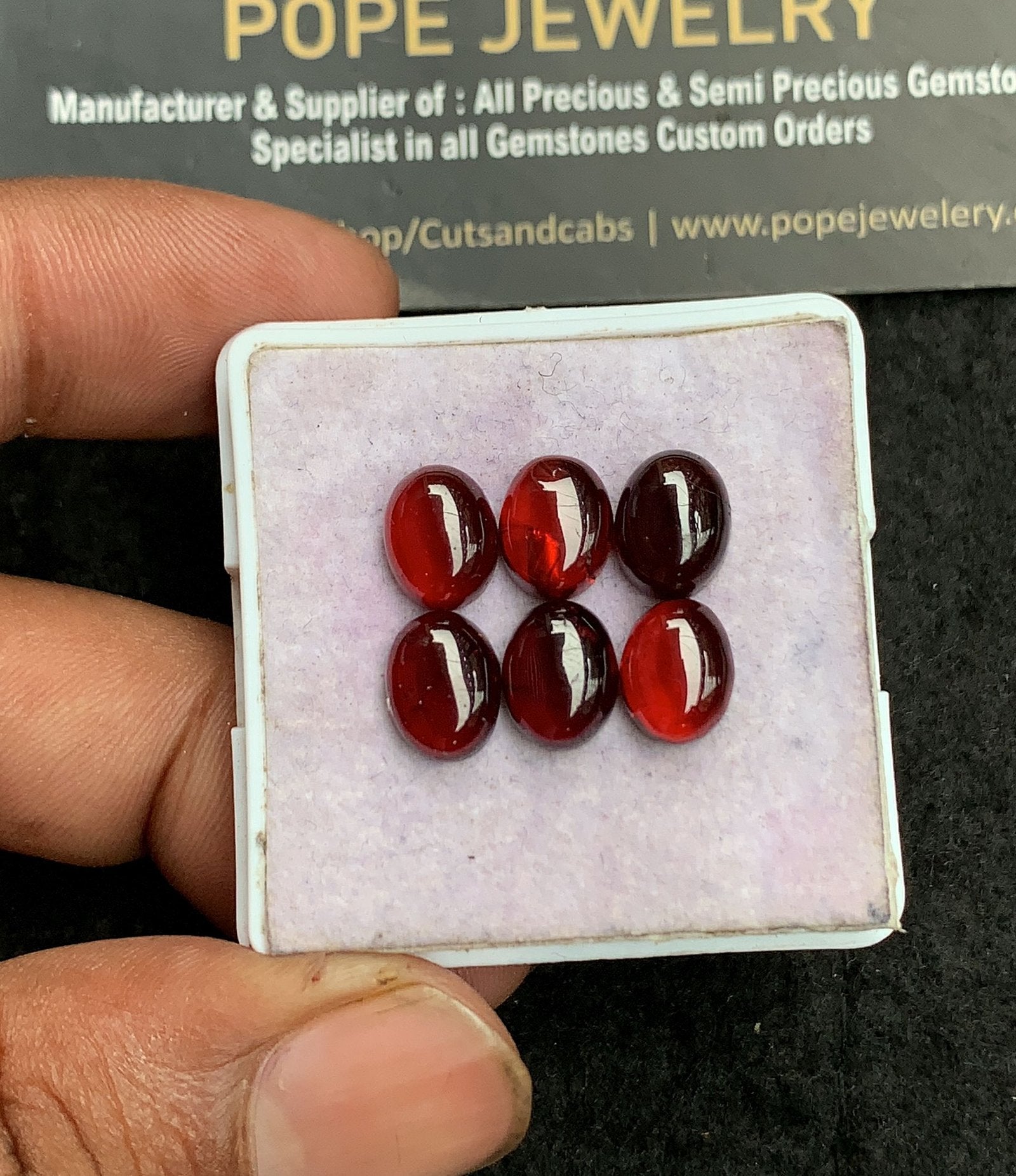Natural Garnet Gemstone Smooth Oval Shape Cabochon High Quality Loose Gemstones For Jewelry Making 9x7 MM Size 6 Pcs V3607