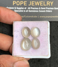 Natural White Moonstone Gemstone Smooth Oval Shape Cabochon High Quality Loose Gemstones For Jewelry Making 12-14 MM Size 4 Pcs V3610