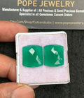 Natural Green Onyx Gemstone Rose Cut Rectangle Shape Cabochon High Quality Loose Gemstones For Jewelry Making 17x15 MM Size 1 Pair V3614