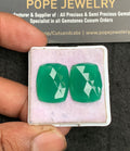 Natural Green Onyx Gemstone Rose Cut Rectangle Shape Cabochon High Quality Loose Gemstones For Jewelry Making 20x16 MM Size 1 Pair V3615