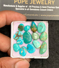 Natural American Turquoise Gemstone Smooth Fancy Shape Cabochon High Quality Loose Gemstones For Jewelry Making 8-14 MM Size 14 Pcs V3624