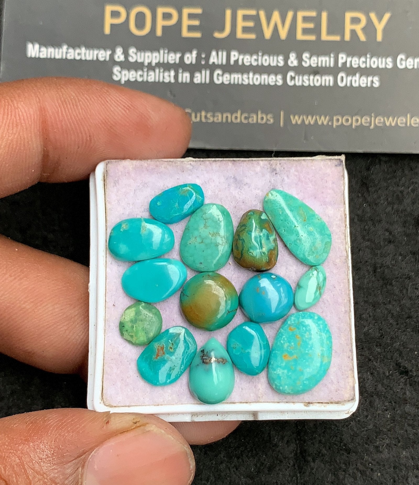 Natural American Turquoise Gemstone Smooth Fancy Shape Cabochon High Quality Loose Gemstones For Jewelry Making 7-14 MM Size 14 Pcs V3625