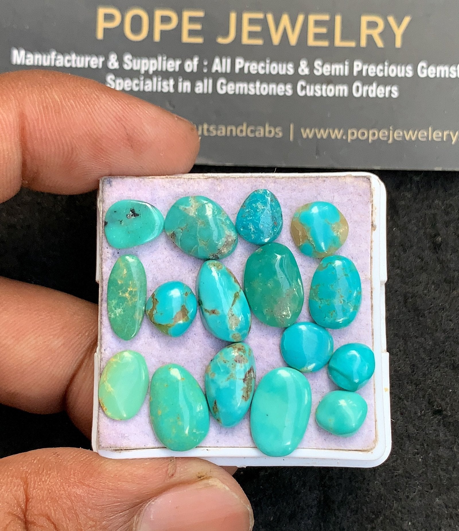 Natural American Turquoise Gemstone Smooth Fancy Shape Cabochon High Quality Loose Gemstones For Jewelry Making 7-12 MM Size 16 Pcs V3626