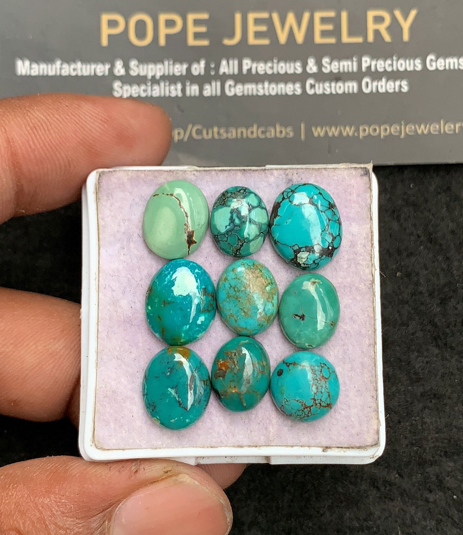 Natural American Turquoise Gemstone Smooth Fancy Shape Cabochon High Quality Loose Gemstones For Jewelry Making 9-12 MM Size 9 Pcs V3628