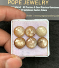 Natural Golden Sapphire Gemstone Rose Cut Round Shape Cabochon High Quality Loose Gemstones For Jewelry Making 12 MM Size 6 Pcs V3630