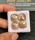 Natural Golden Sapphire Gemstone Rose Cut Cushion Shape Cabochon High Quality Loose Gemstones For Jewelry Making 14 MM Size 4 Pcs V3635